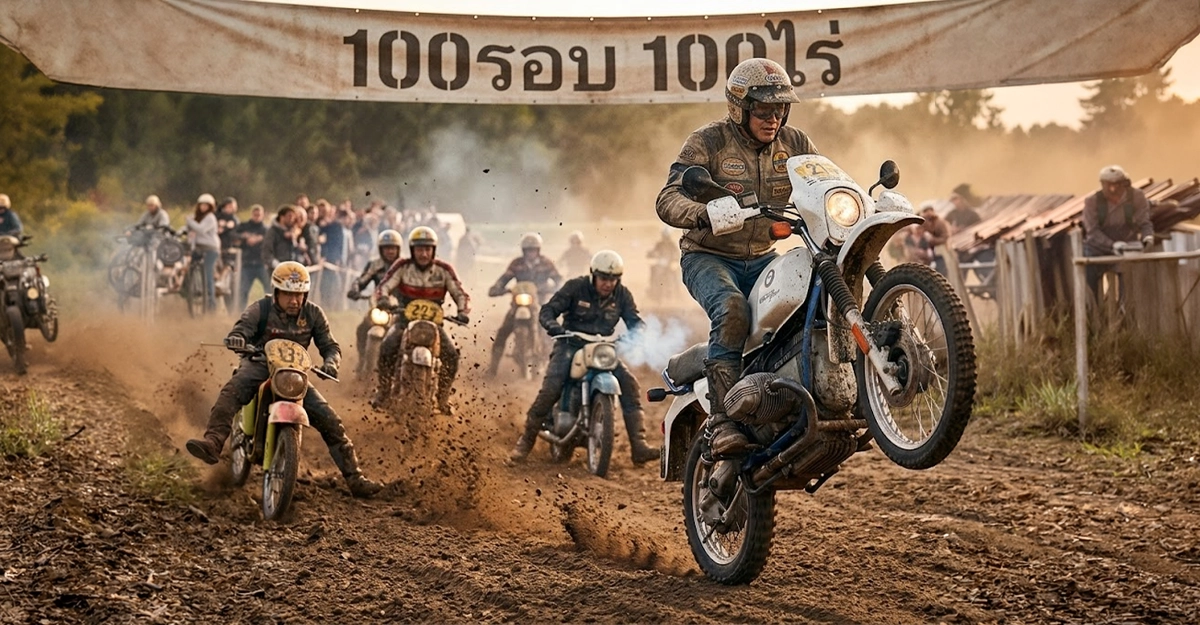 การแข่งขันรถวิบากคลาสสิกรายการ 100รอบ100ไร่ ชิงเงินรางวัล 1 ล้านบาท